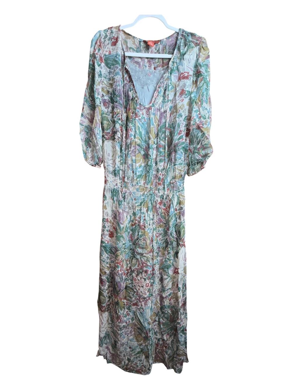 Sundance 100% Silk Boho Maxi Dress Ladies 8